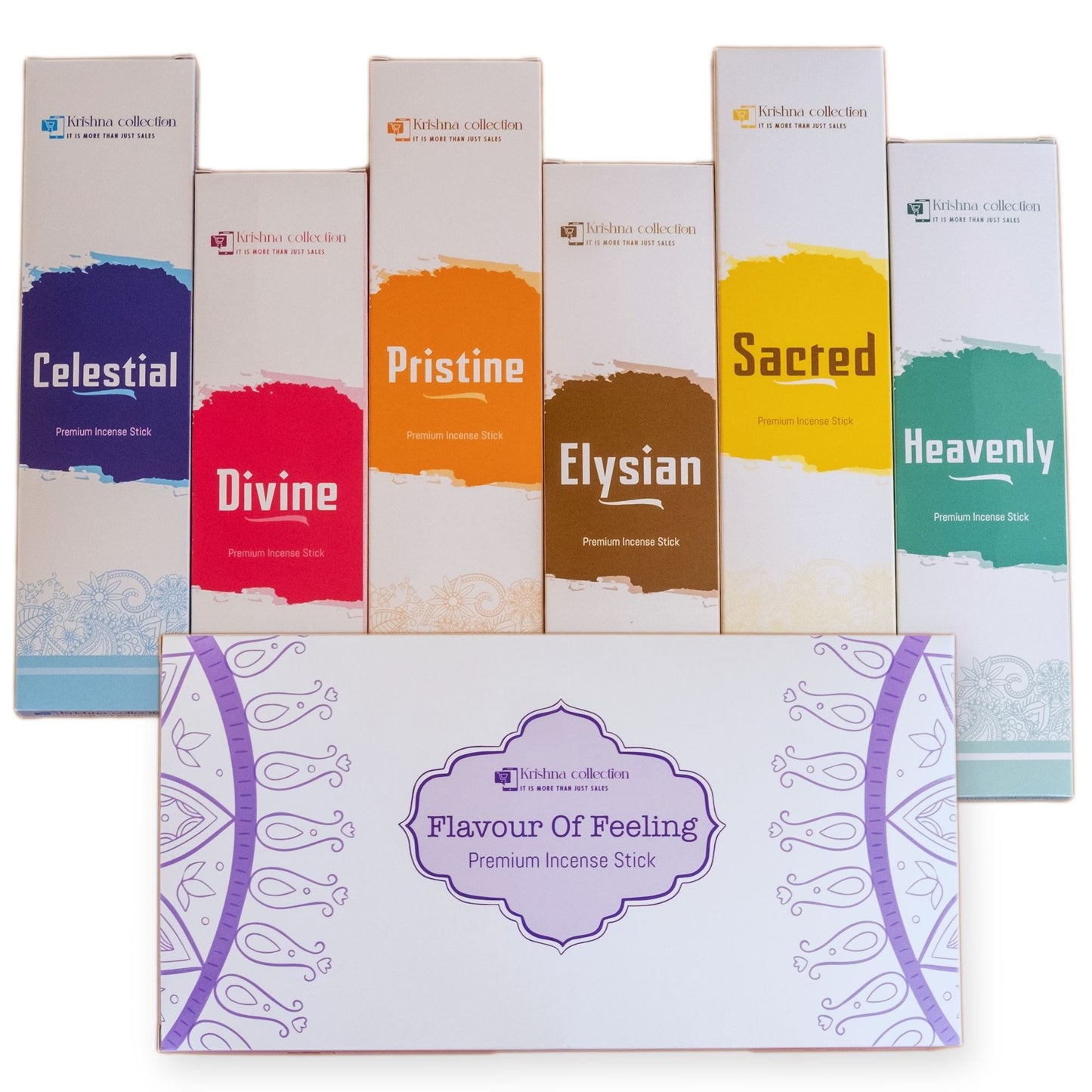 Krishna Collection – Flavour of Feeling Premium Incense Sticks – Odor Elimination, Long-Lasting Aroma for Spiritual Ambiance, Meditation & Relaxation