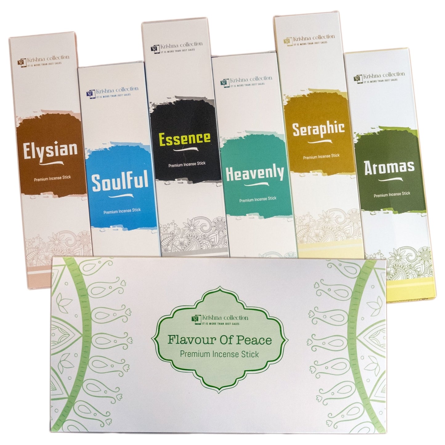 Krishna Collection – Flavours of Peace  Premium Incense Sticks – Odor Elimination, Long-Lasting Aroma for Spiritual Ambiance, Meditation & Relaxation