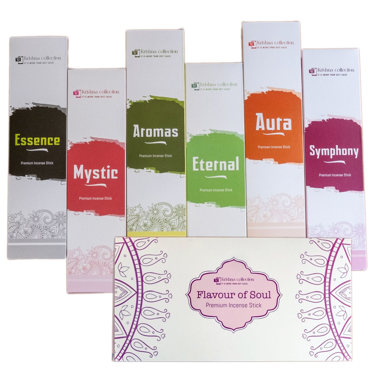 Krishna Collection – Flavour of Soul Premium Incense Sticks – Odor Elimination, Long-Lasting Aroma for Spiritual Ambiance, Meditation & Relaxation